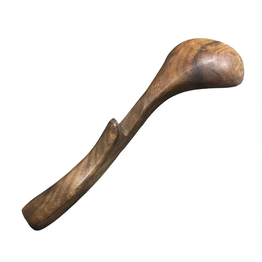 Handcrafted Wooden Serving Ladle - Brown